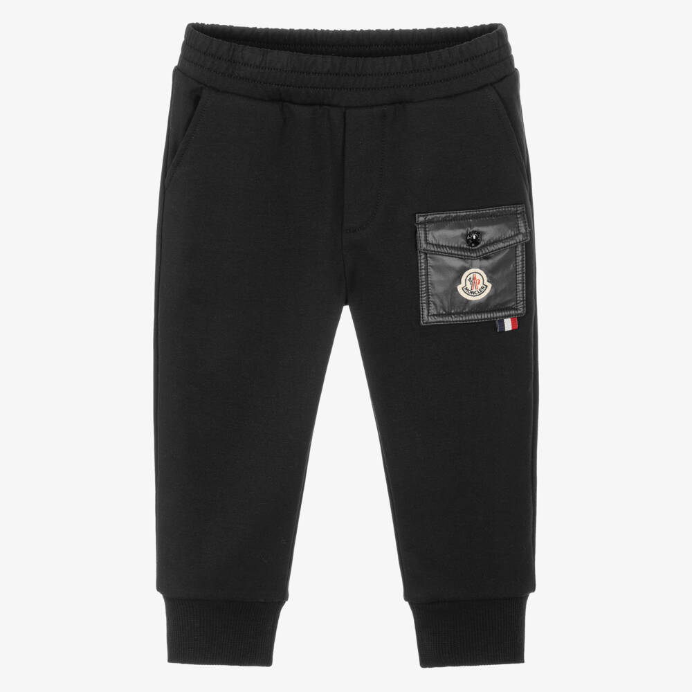 Moncler Enfant-Baby Boys Black Logo Pocket Joggers | Childrensalon