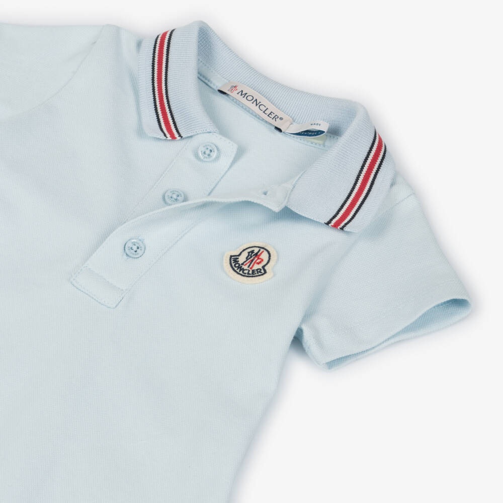 Moncler Enfant-Baby Boys Pale Blue Cotton Shortie | Childrensalon