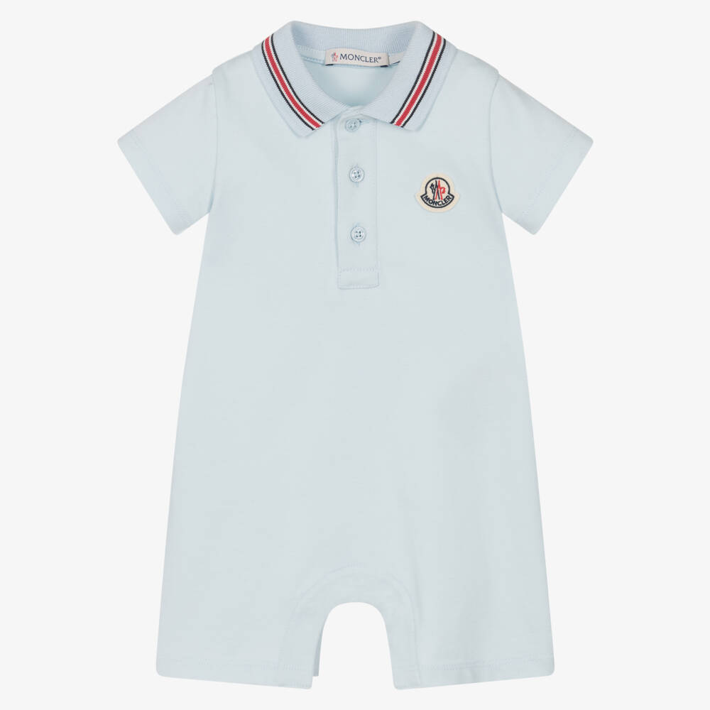 Moncler Enfant-Baby Boys Pale Blue Cotton Shortie | Childrensalon