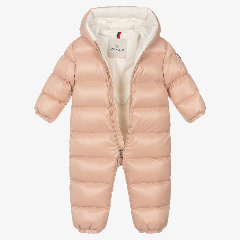 Moncler Enfant-Baby Girls Pink Down Salongo Snowsuit | Childrensalon