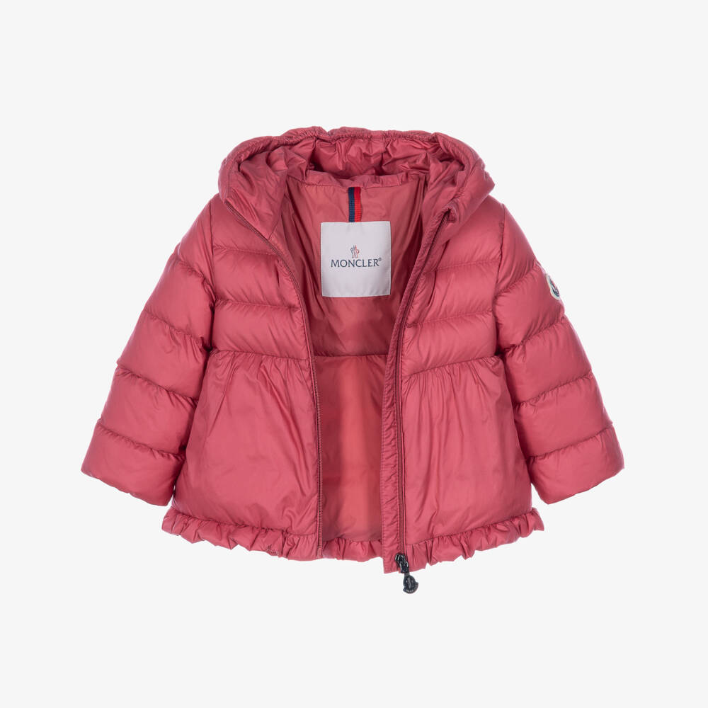 Moncler Enfant-Baby Girls Rose Pink Odile Puffer Coat | Childrensalon