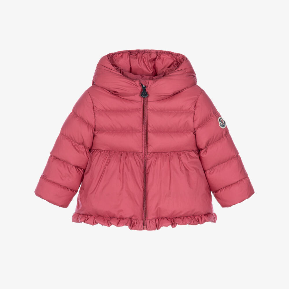 Moncler Enfant-Baby Girls Rose Pink Odile Puffer Coat | Childrensalon