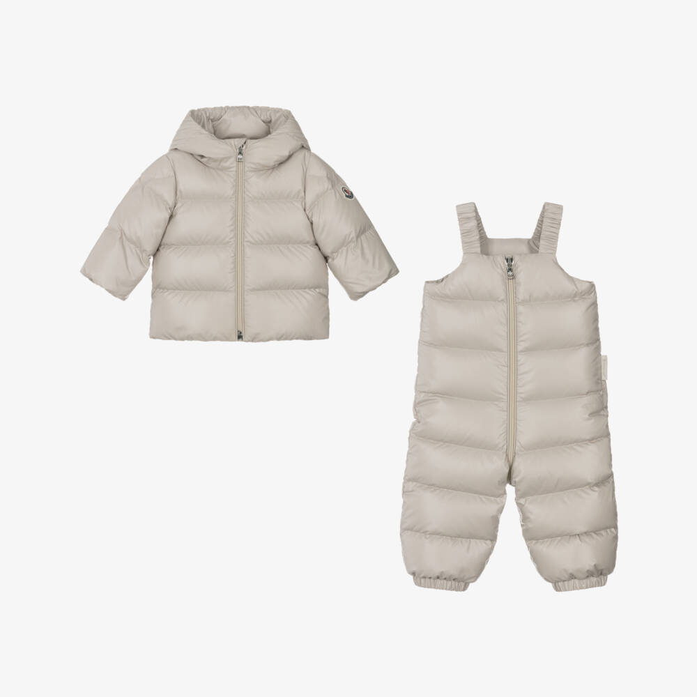 Moncler Enfant-Beige Deidre 2 Piece Down Snowsuit | Childrensalon