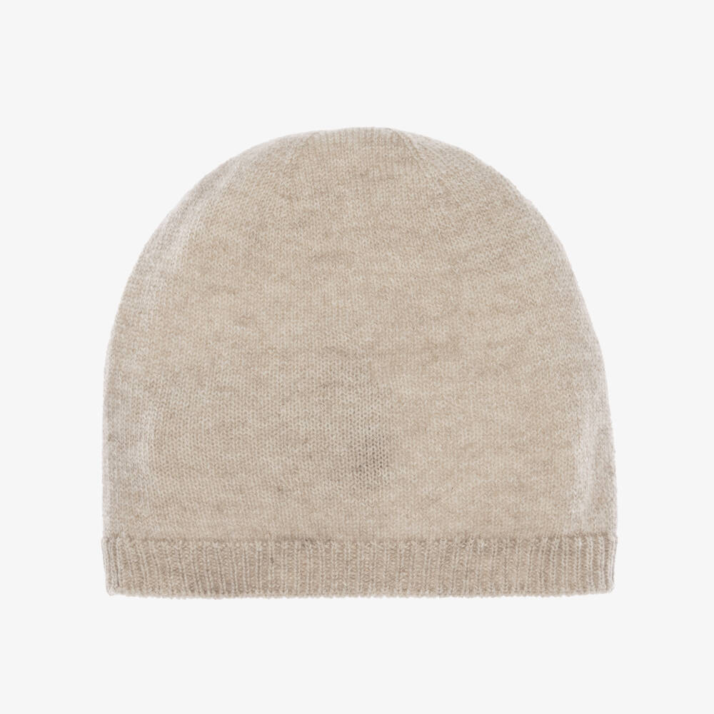 Moncler Enfant-قبعة كشمير محبوكة لون بيج للأطفال الرضع | Childrensalon