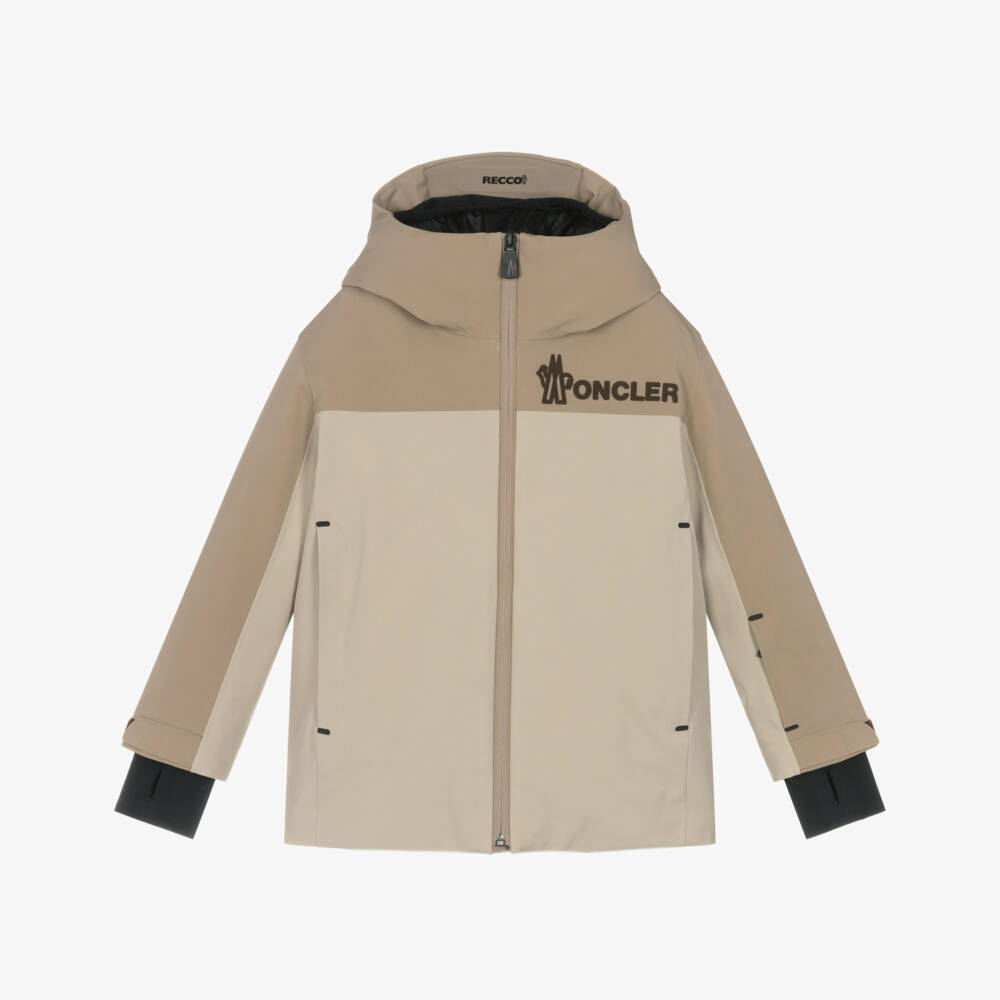 Moncler Enfant-Beige Moriond Technical Ski Jacket | Childrensalon