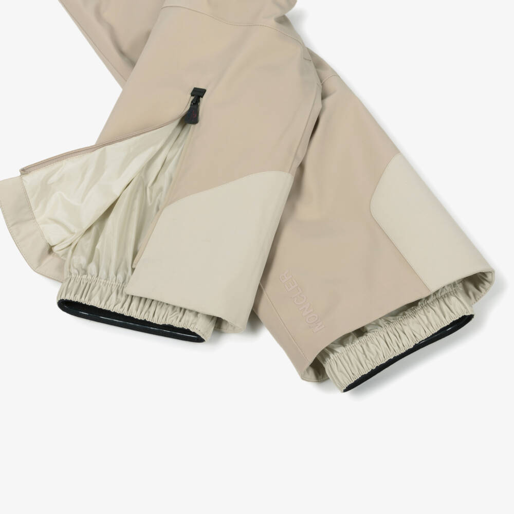 Moncler Enfant-Beige & Pink Down-Padded Ski Suit | Childrensalon