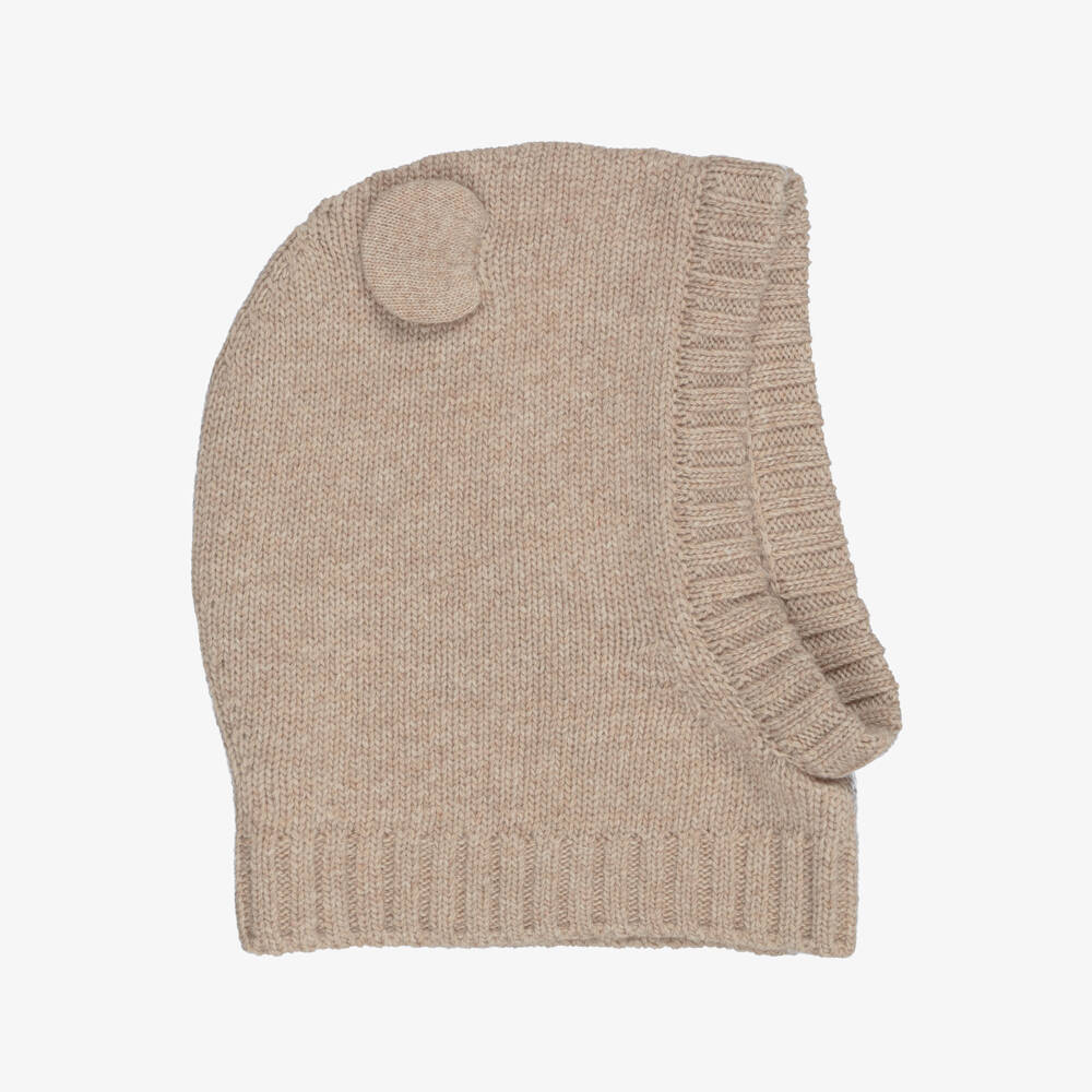 Moncler Enfant-بالاكلافا مزيج صوف وكشمير محبوك لون بيج | Childrensalon