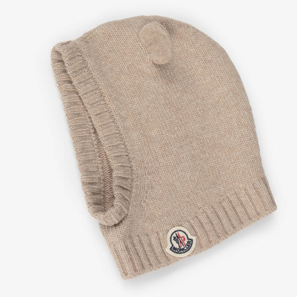 Moncler Enfant-Beige Wool & Cashmere Knitted Balaclava | Childrensalon
