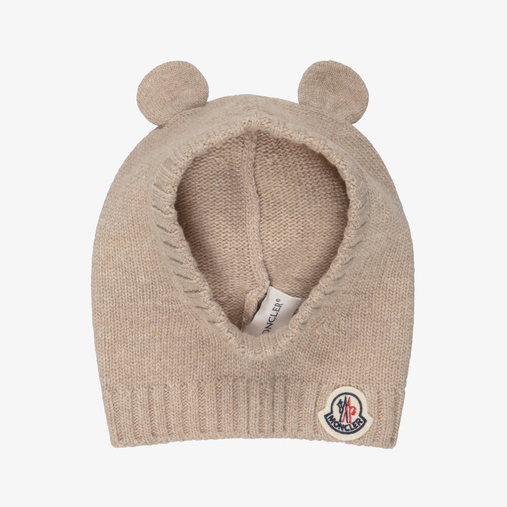 Moncler Enfant-Beige Wool & Cashmere Knitted Balaclava | Childrensalon