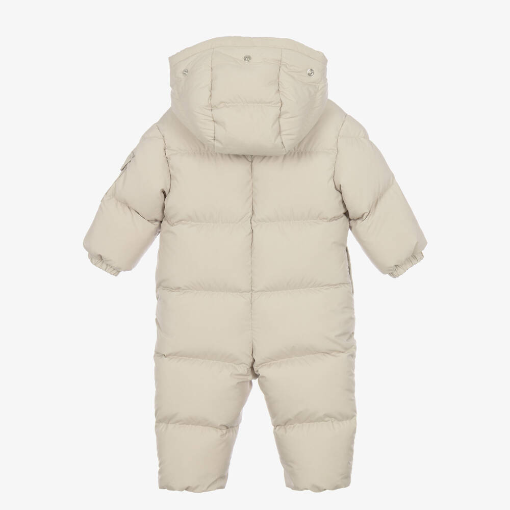Moncler Enfant-Beige Yorick Down Padded Baby Snowsuit | Childrensalon