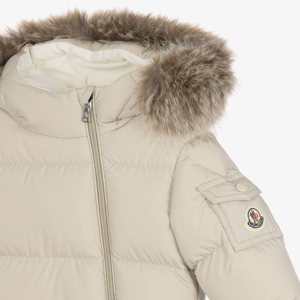 Moncler Enfant-Beige Yorick Down Padded Baby Snowsuit | Childrensalon