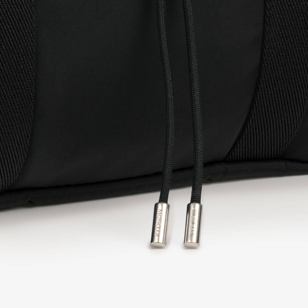 Moncler Enfant-Black Changing Bag with Metal Moncler Logo (38cm) | Childrensalon