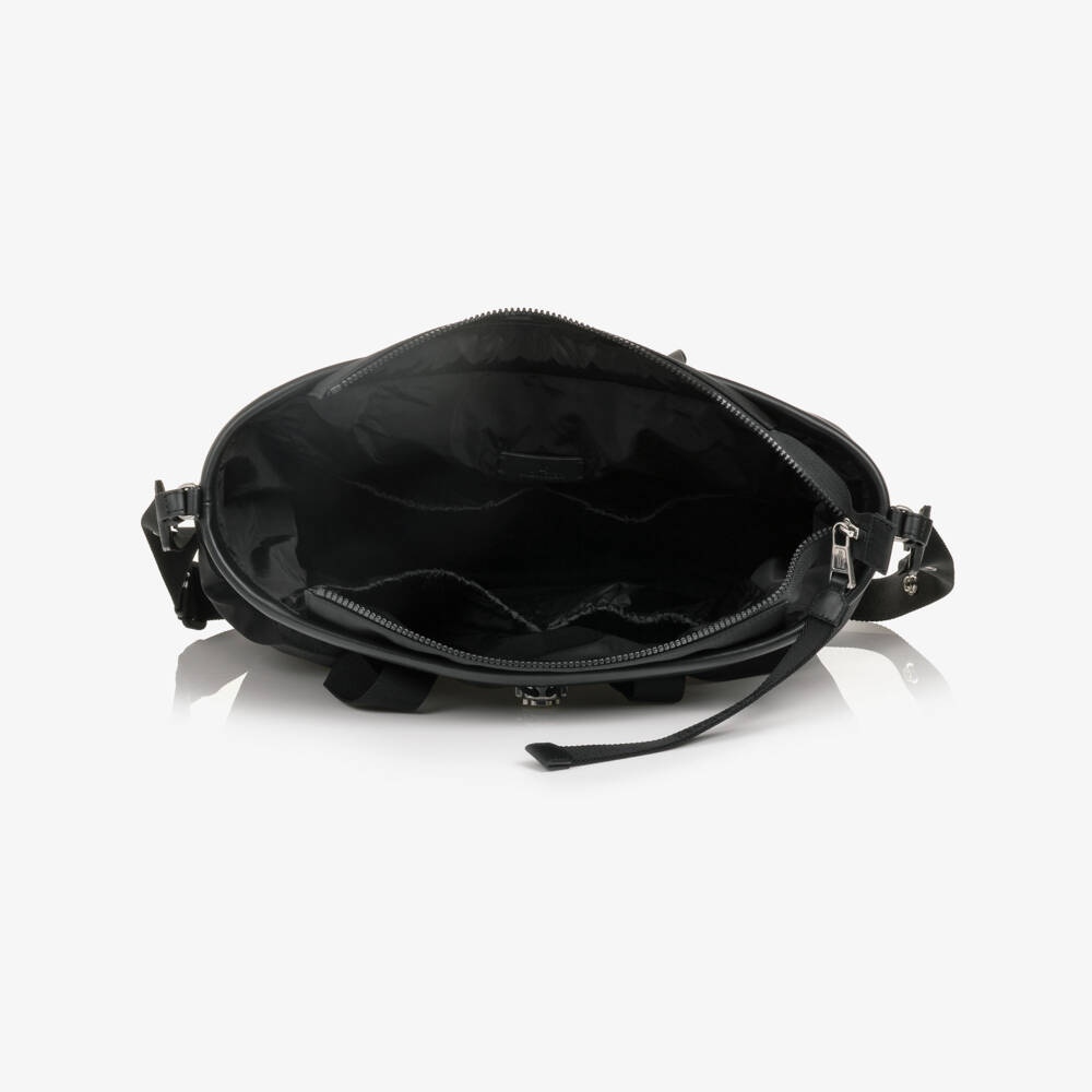 Moncler Enfant-Black Changing Bag with Metal Moncler Logo (38cm) | Childrensalon