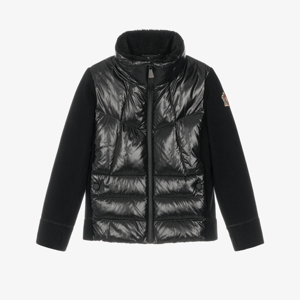 Moncler Enfant-Black Grenoble Aprés Ski Zip-Up Top | Childrensalon