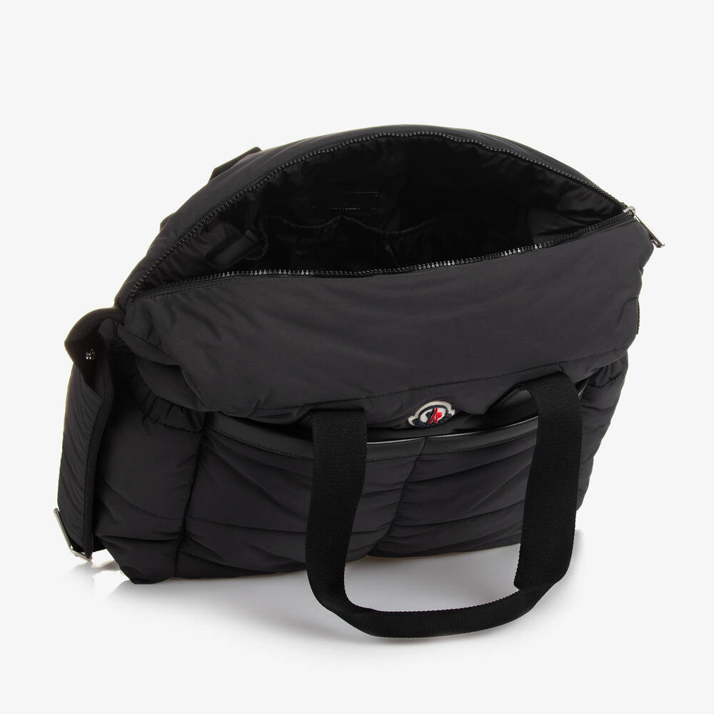 Moncler Enfant-Black Padded Baby Changing Bag (44cm) | Childrensalon
