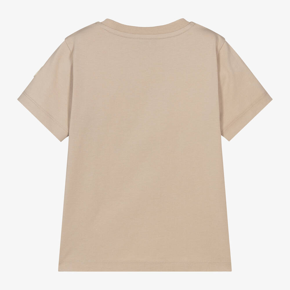 Moncler Enfant-Boys Beige Cotton T-Shirt | Childrensalon