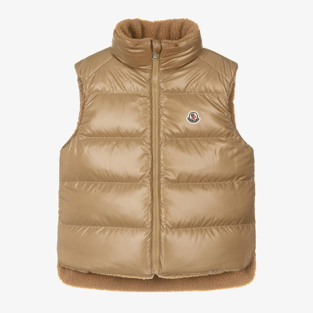Moncler Enfant-Boys Beige Down Padded Colbricon Gilet | Childrensalon