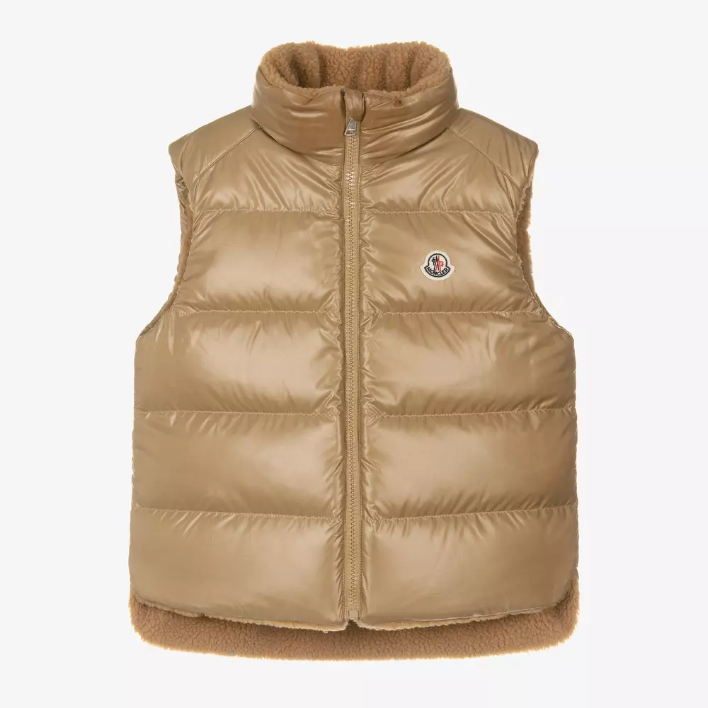 Moncler Enfant-Boys Beige Down Padded Colbricon Gilet | Childrensalon