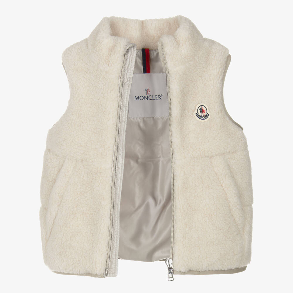 Moncler Enfant-Boys Beige Ernst Sherpa Fleece Gilet | Childrensalon