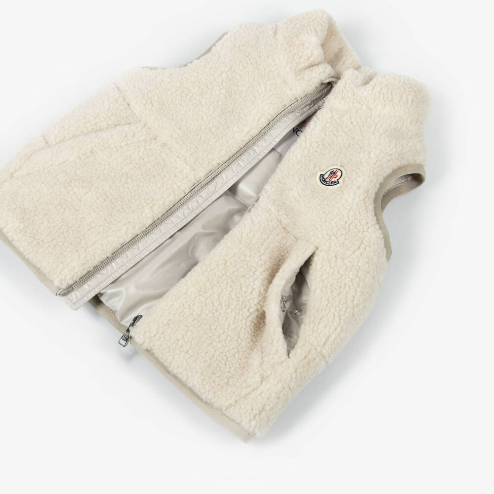 Moncler Enfant-Boys Beige Ernst Sherpa Fleece Gilet | Childrensalon