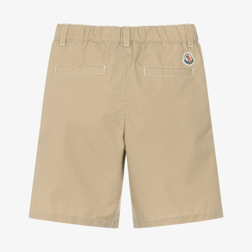 Moncler Enfant-Boys Beige Poplin Shorts | Childrensalon