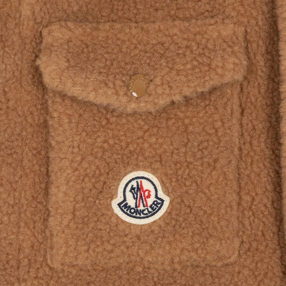Moncler Enfant-Boys Beige Teddy Fleece Overshirt | Childrensalon