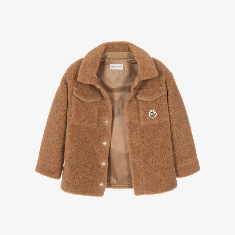 Moncler Enfant-Boys Beige Teddy Fleece Overshirt | Childrensalon