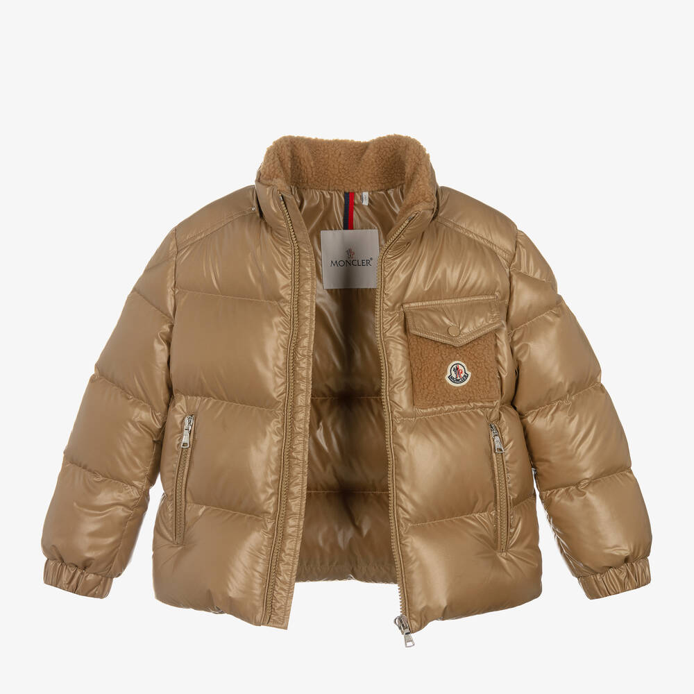 Moncler Enfant-Boys Beige Yule Down Jacket | Childrensalon