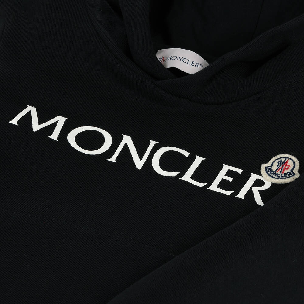 Moncler Enfant-Boys Black Cotton Hoodie | Childrensalon