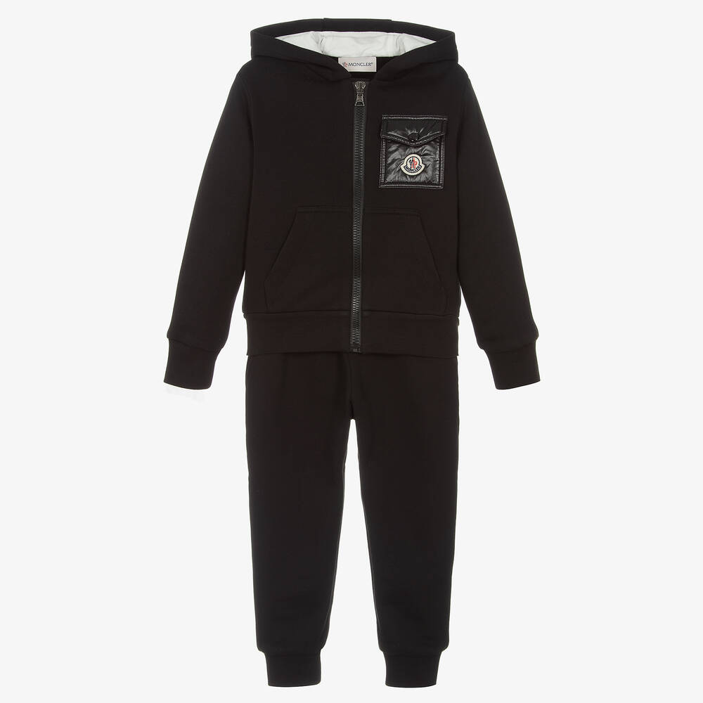 Moncler Enfant-بدلة رياضية قطن لون أسود للأولاد | Childrensalon