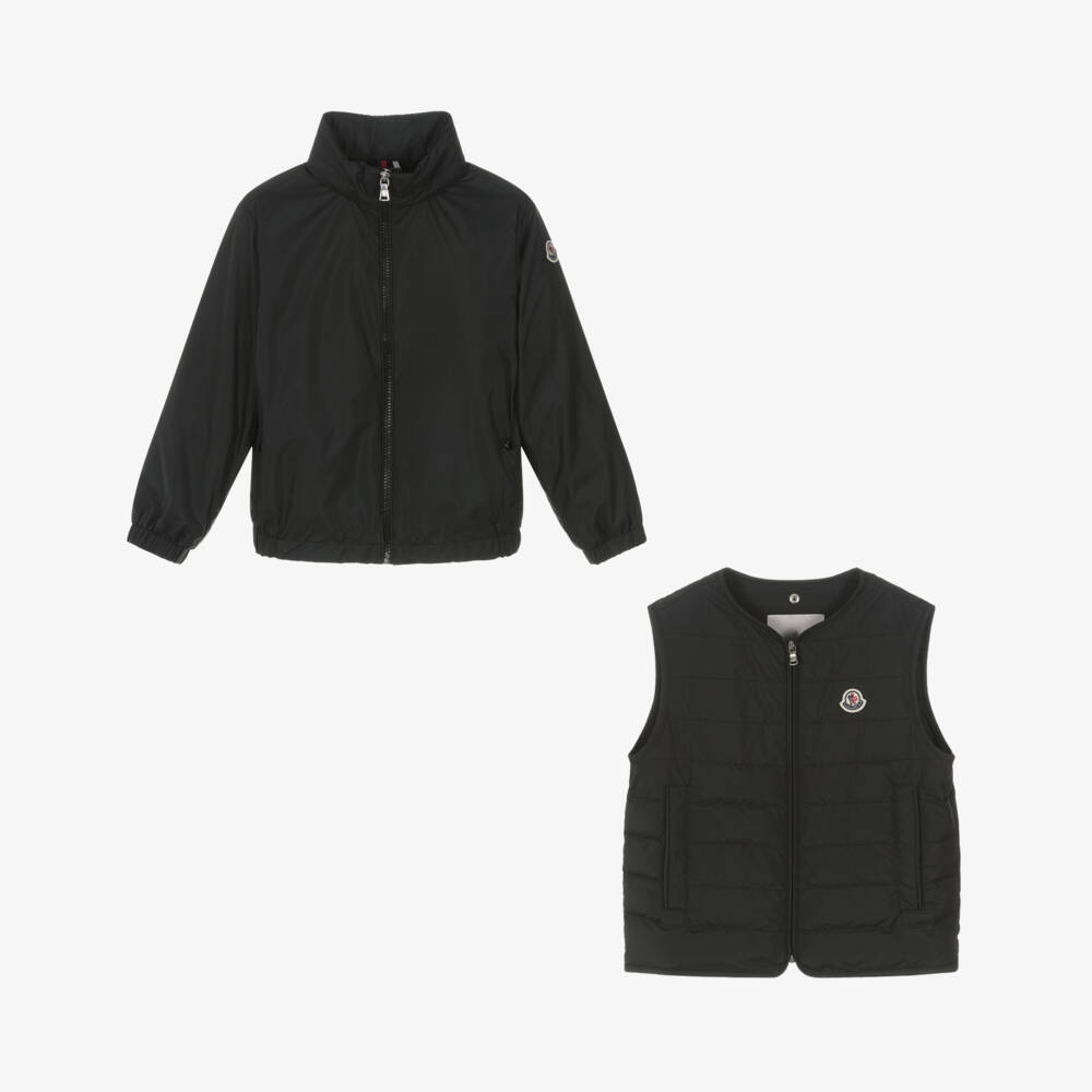 Moncler Enfant-Boys Black Gizem Jacket & Gilet 2-in-1 | Childrensalon