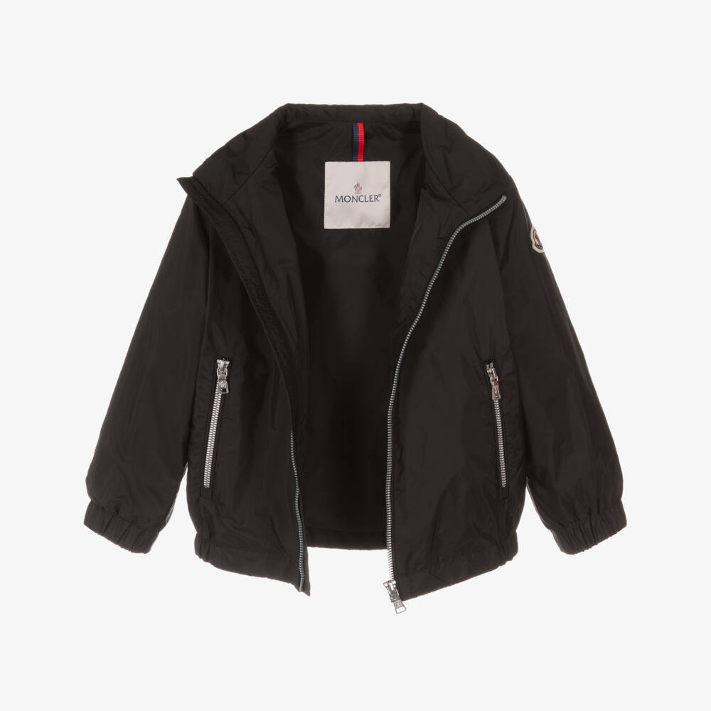 Moncler Enfant-Boys Black Hilmi Jacket with Tricolour Trim | Childrensalon