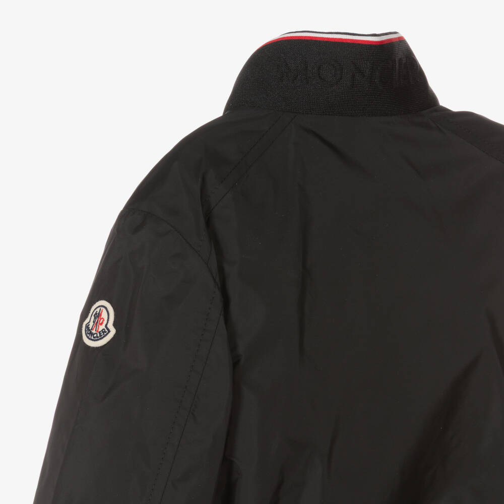 Moncler Enfant-Boys Black Hilmi Jacket with Tricolour Trim | Childrensalon