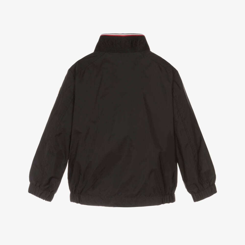 Moncler Enfant-Boys Black Hilmi Jacket with Tricolour Trim | Childrensalon