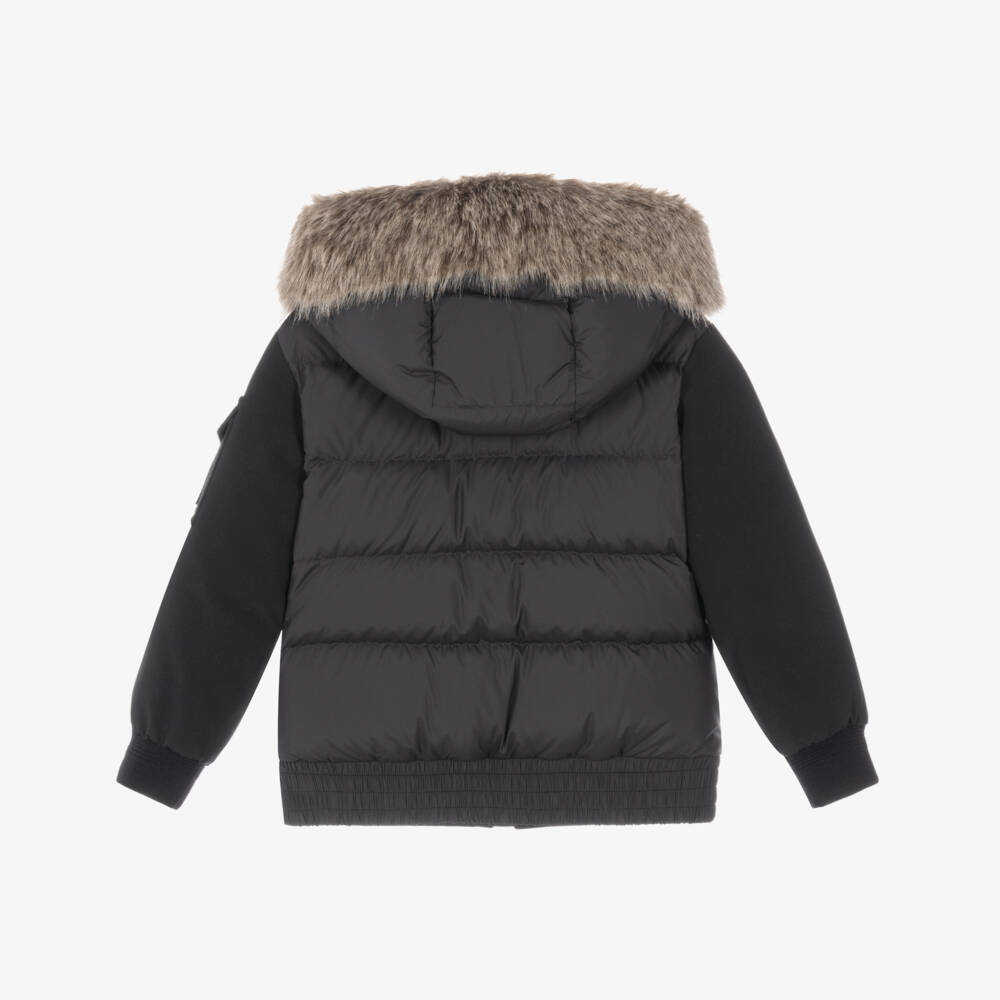 Moncler Enfant-Boys Black Martlu Down-Filled Jacket | Childrensalon