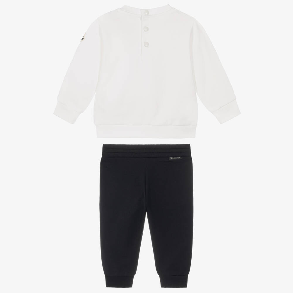 Moncler Enfant-Boys Black & White Cotton Jersey Tracksuit | Childrensalon