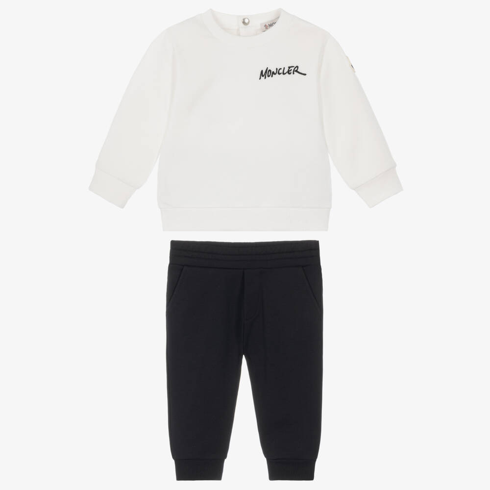 Moncler Enfant-Boys Black & White Cotton Jersey Tracksuit | Childrensalon