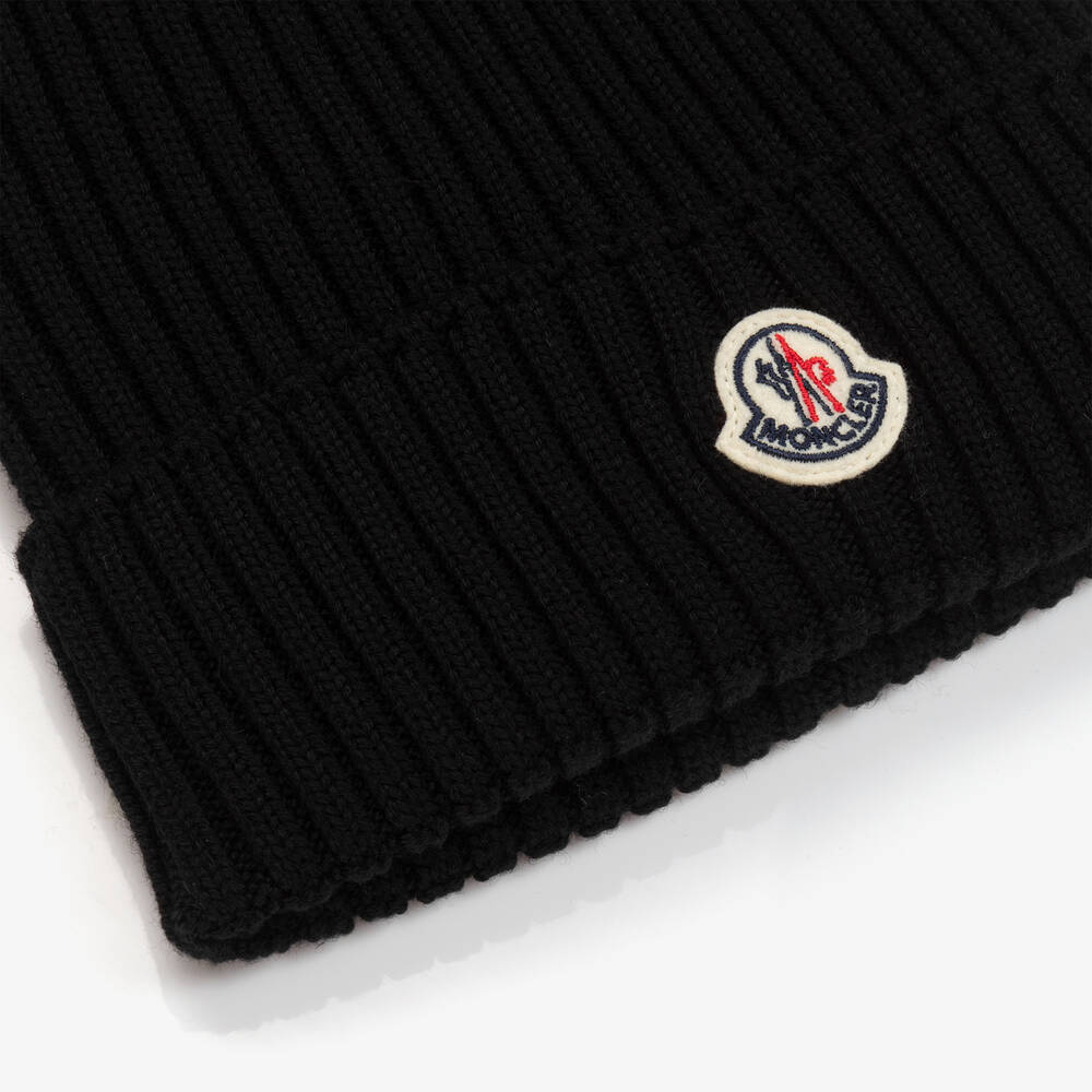 Moncler Enfant-Boys Black Wool Hat | Childrensalon