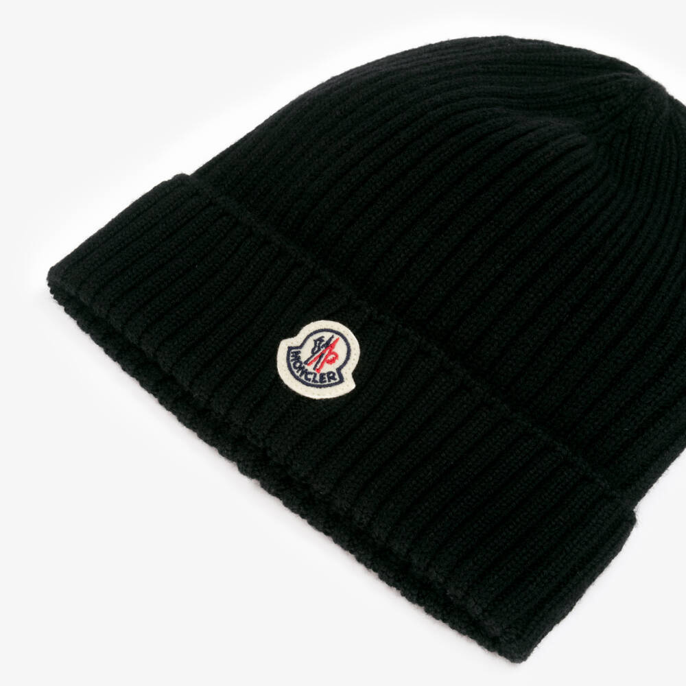 Moncler Enfant-Boys Black Wool Hat | Childrensalon