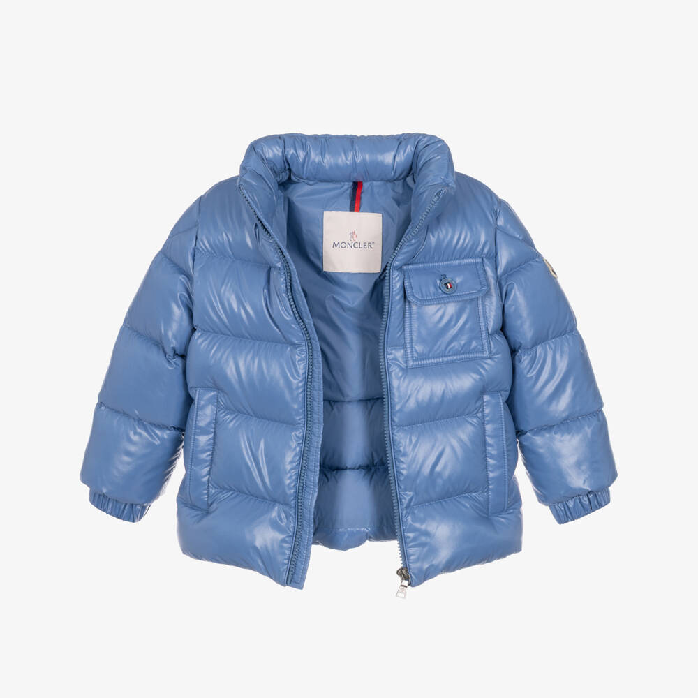 Moncler Enfant-Boys Blue Alaxios Short Down Jacket | Childrensalon