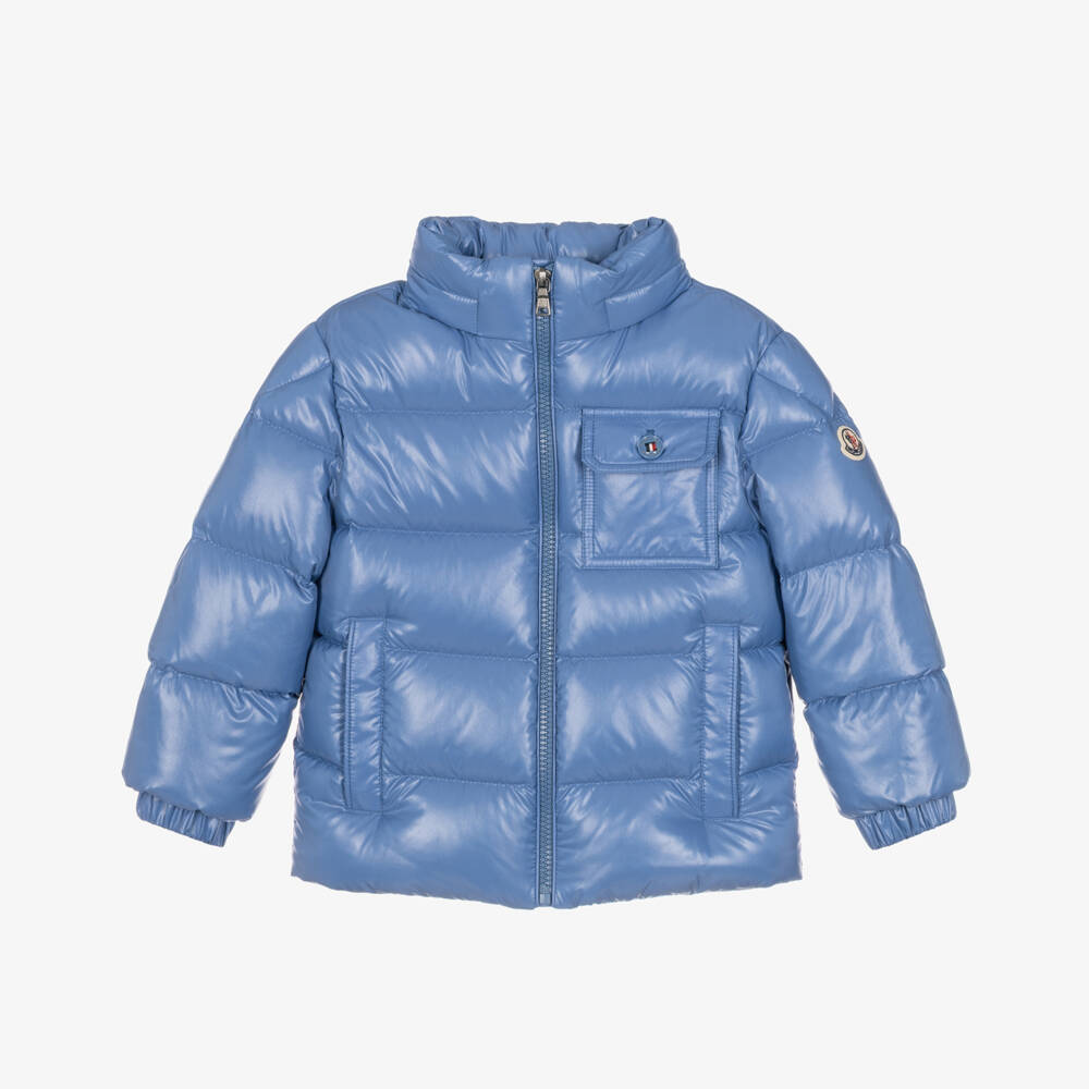 Moncler Enfant-Boys Blue Alaxios Short Down Jacket | Childrensalon