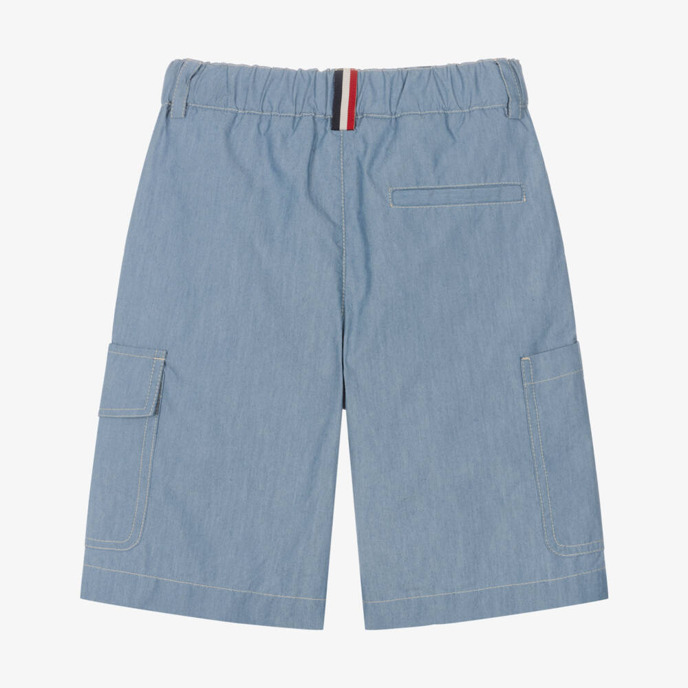 Moncler Enfant-Boys Blue Bermuda Shorts with Cargo Pockets | Childrensalon