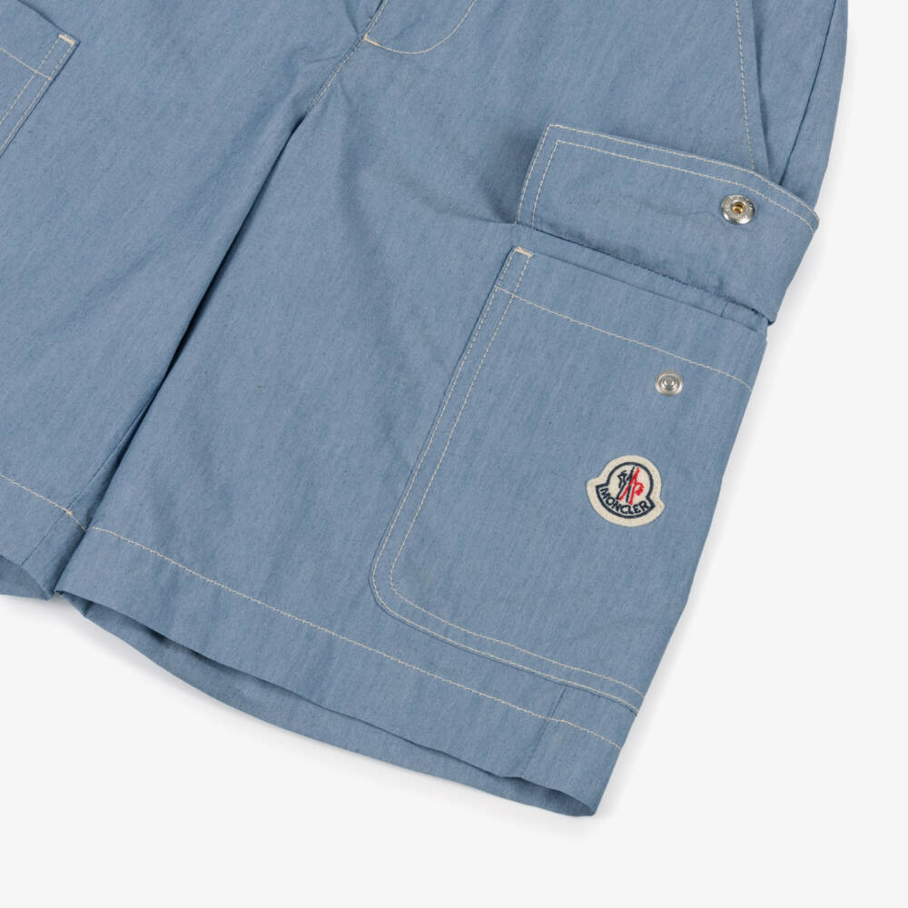 Moncler Enfant-Boys Blue Bermuda Shorts with Cargo Pockets | Childrensalon