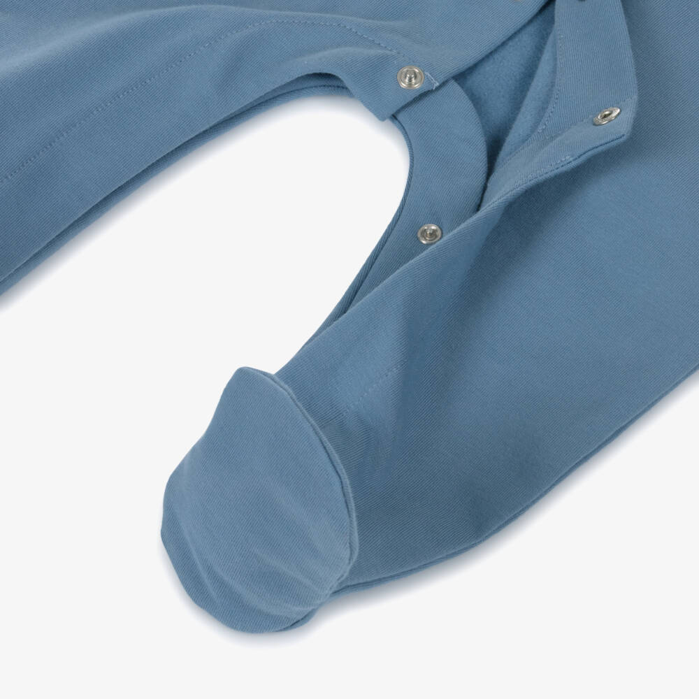 Moncler Enfant-Boys Blue Cotton Jersey Teddy Bear Babygrow | Childrensalon