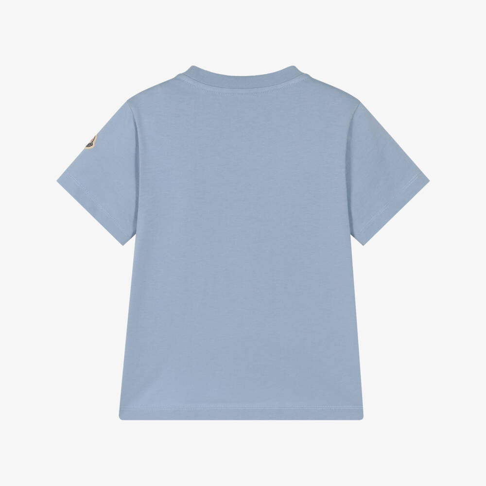 Moncler Enfant-Boys Blue Cotton T-Shirt with Snorkel Logo  | Childrensalon