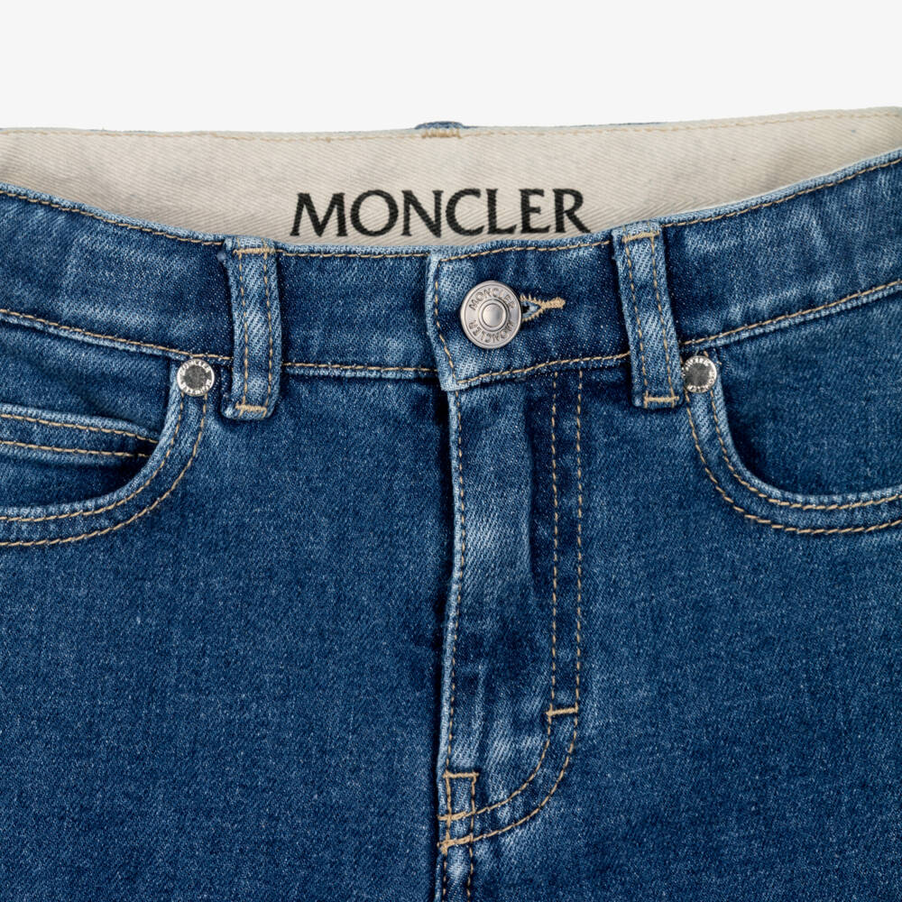 Moncler Enfant-جينز دنيم بقصة مستقيمة لون أزرق للأولاد | Childrensalon