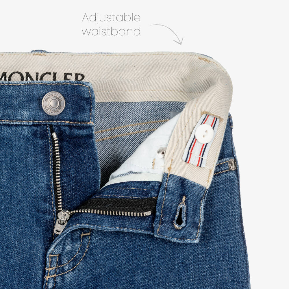 Moncler Enfant-جينز دنيم بقصة مستقيمة لون أزرق للأولاد | Childrensalon
