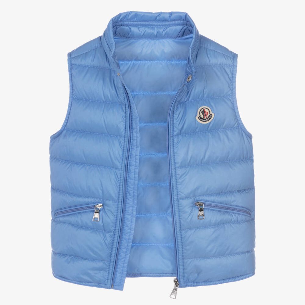 Moncler Enfant-Boys Blue Gui Down Filled Puffer Gilet | Childrensalon
