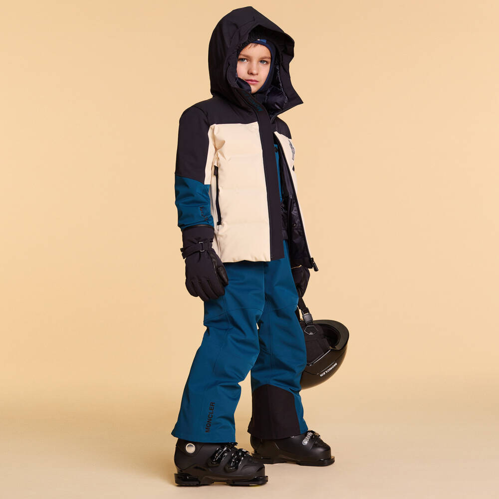 Moncler Enfant-Boys Blue & Ivory Montmiral Technical Ski Jacket | Childrensalon