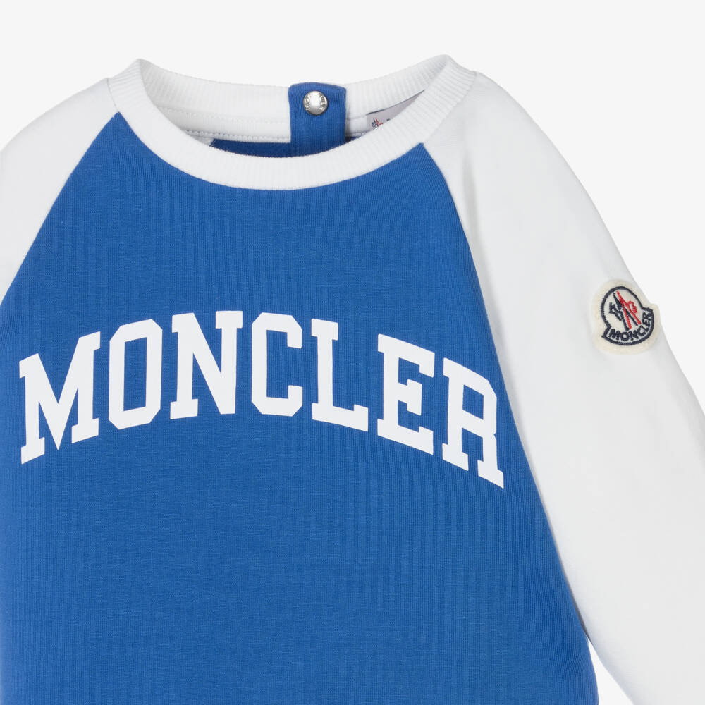 Moncler Enfant-Boys Blue & White Cotton Tracksuit | Childrensalon